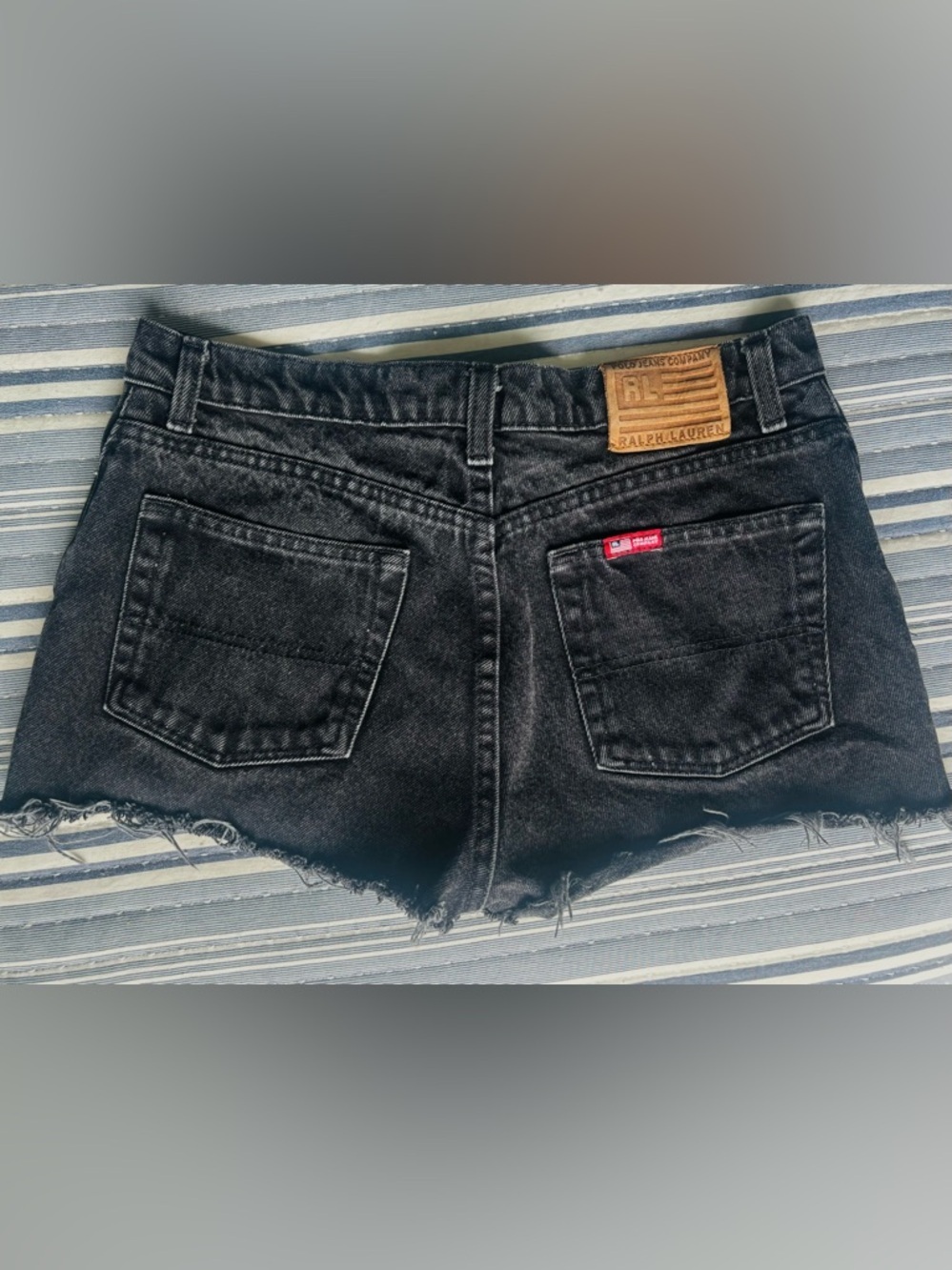 Vintage Polo Jean Co Ralph Lauren Black Jean Shorts Size: 10 - Picture 2 of 4